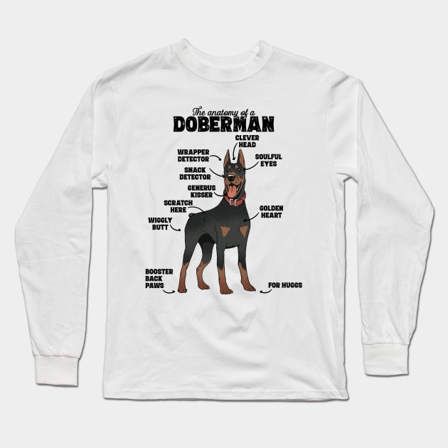 The Hilarious Anatomy of a Doberman print Long Sleeve T-Shirt by theodoros20